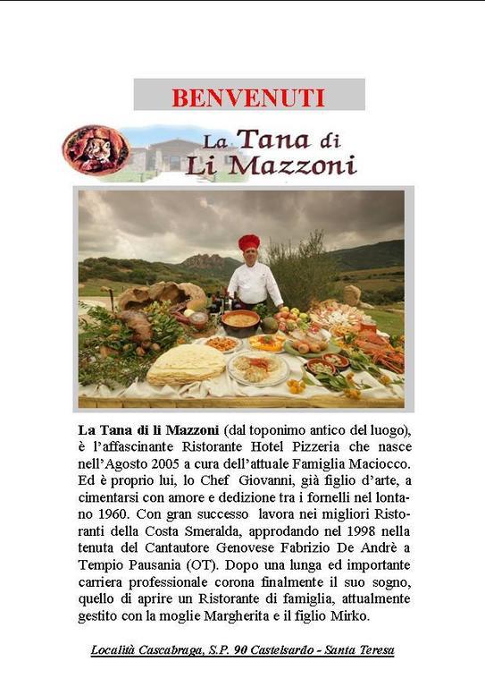 Hotel Ristorante La Tana Di Li Mazzoni Trinità dʼAgultu Dış mekan fotoğraf